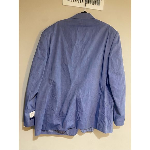 Saddlebred NWT Big & Tall Blue Chambray Sports Coat Cotton, Size 50, MSRP $125 - Picture 8 of 13